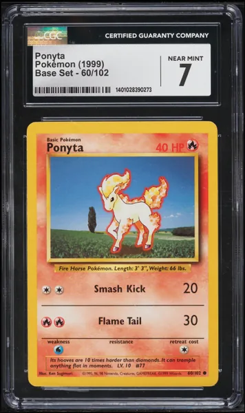 Ponyta · Base Set #60 (1999), CGC 7