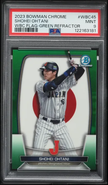 2023 Bowman Chrome World Classic Flag Green Ref Shohei Ohtani /99 #WBC45 PSA 9