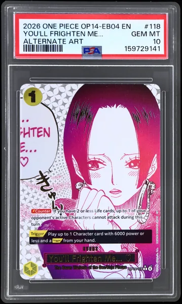 2026 One Piece the Azure Sea's Seven Alternate Art You'Ll Frighten Me #OP14-118 PSA 10