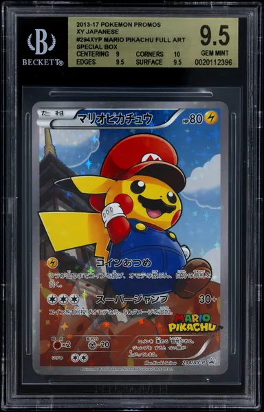 2013 #294XYP Mario Pikachu FULL ART/(Mario Pikachu Special Box) BGS 9.5 XY Japanese Promos