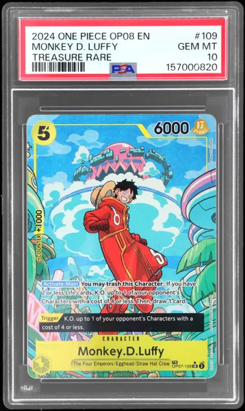Monkey D. Luffy · Two Legends Treasure Rare #OP07-109 (2024), PSA 10