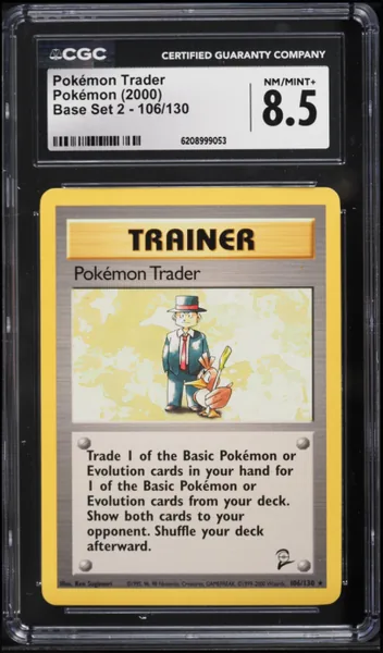 Pokemon Trader · Base Set 2 #106 (2000), CGC 8.5