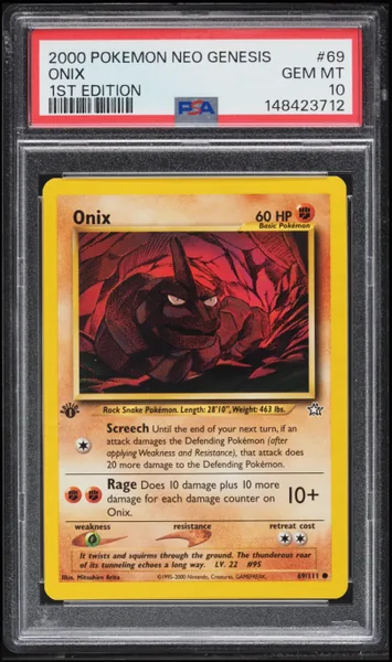 Onix · Neo Genesis 1st Edition #69 (2000), PSA 10