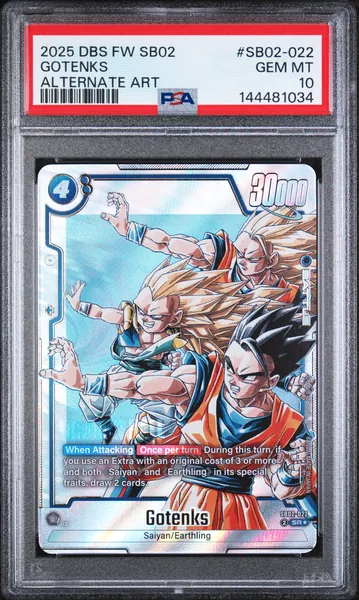 2025 #SB02-022 Gotenks PSA 10 Dragon Ball Super Card Game Fusion World Manga Booster 02
