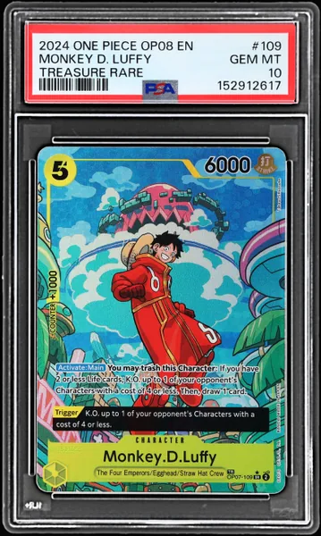 2024 One Piece Two Legends Treasure Rare Monkey D Luffy #OP07-109 PSA 10