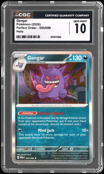 2026 Pokemon Mega Evolution Perfect Order Gengar #050 CGC 10