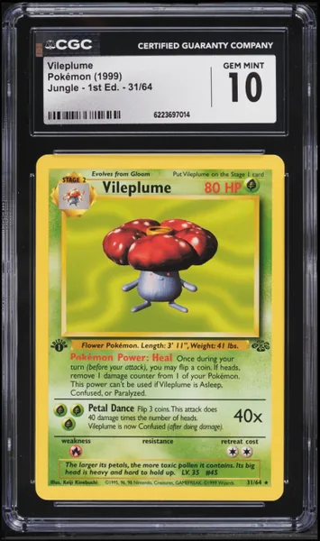 Vileplume · Jungle 1st Edition #31 (1999), CGC 10