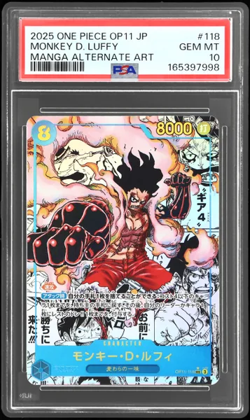 2025 One Piece A Fist of Divine Speed Japanese Manga Alternate Art Monkey D. Luffy #OP11118 PSA 10