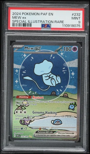 Mew ex · Paldean Fates Special Illustration Rare Shiny #232 (2024), PSA 9