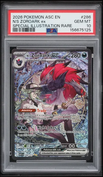 2026 Pokemon Mega Evolution Ascended Heroes SIR N's Zoroark Ex #286 PSA 10 GEM MINT
