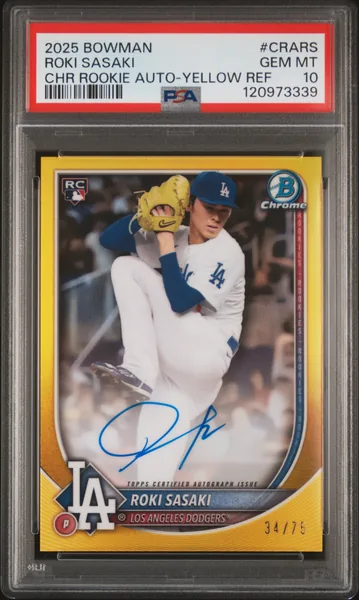 2025 #CRARS Roki Sasaki PSA 10 Bowman Chrome Rookie Autographs
