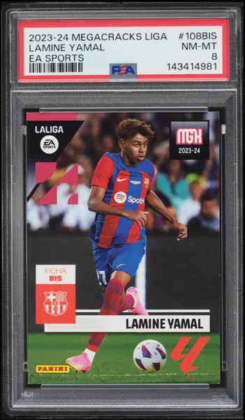 Lamine Yamal · Megacracks La Liga EA Sports Rookie #108BIS (2023), PSA 8
