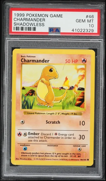 Charmander · Base Set Shadowless #46 (1999), PSA 10
