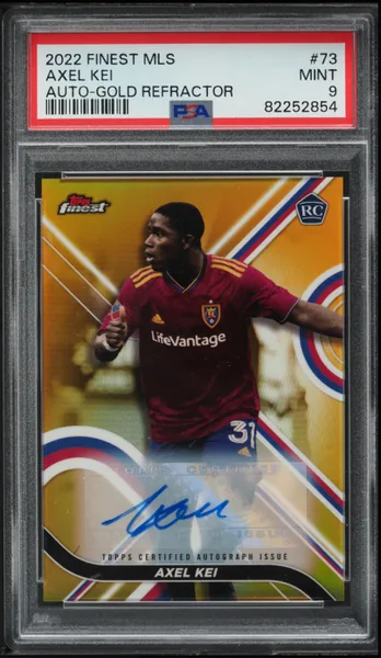 2022 Finest MLS Gold Refractor Axel Kei ROOKIE AUTO /50 #73 PSA 9 MINT