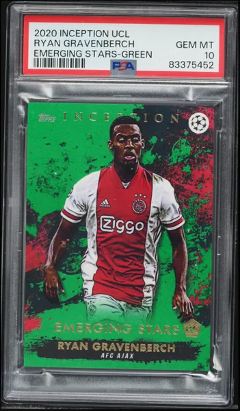 2020 Topps Inception UEFA Emerging Stars Green Ryan Gravenberch ROOKIE /99 PSA 10 GEM MINT