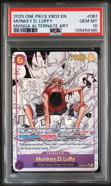 2025 #061 Monkey D. Luffy PSA 10 One Piece EB02-Extra Booster -Anime 25th Collection-