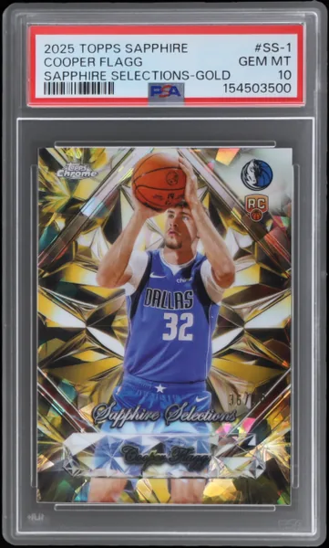 2025 Topps Chrome Sapphire Sapphire Selections Gold Sapphire Cooper Flagg #SS1 36/50 PSA 10