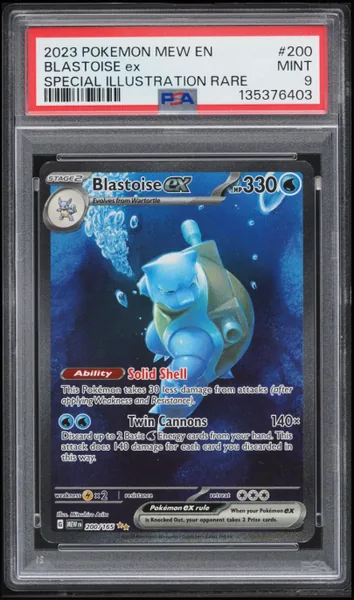 Blastoise ex · Scarlet & Violet 151 Special Illustration Rare #200 (2023), PSA 9