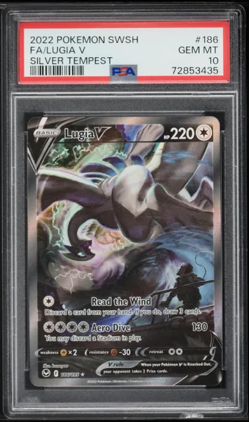 Lugia V · Silver Tempest Alternate Art #186 (2022), PSA 10