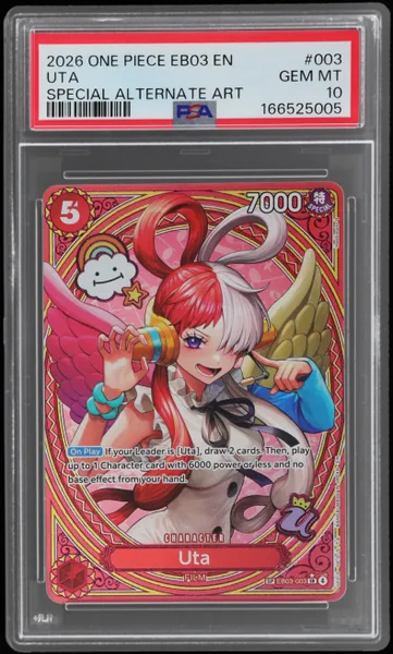Uta · Extra Booster Heroines Special Alternate Art #EB03-003 (2026), PSA 10
