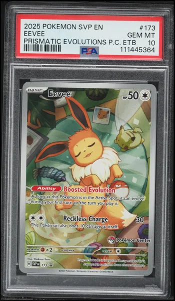 2025 Pokemon SV Promo Prismatic Evolutions ETB Full Art Eevee #173 PSA 10 GEM MINT