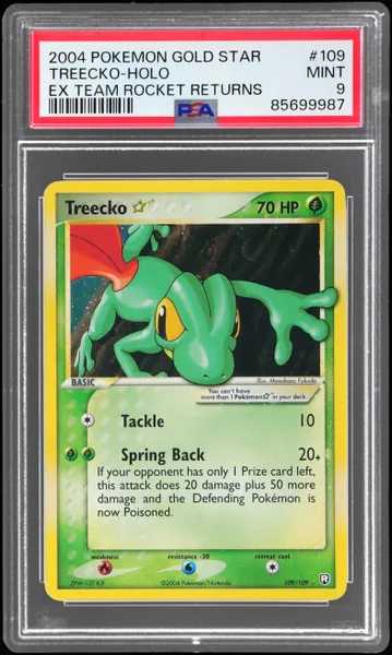 2004 Pokemon Ex Team Rocket Returns Holo Treecko Gold Star #109 PSA 9