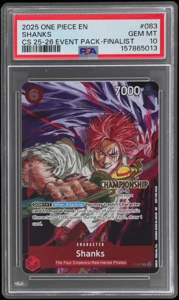 2025 One Piece Championship '25-'26 Event Pack Finalist Shanks #P-083 PSA 10