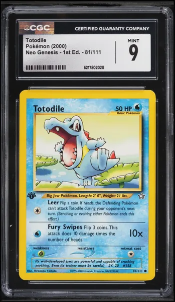 Totodile · Neo Genesis 1st Edition #81 (2000), CGC 9