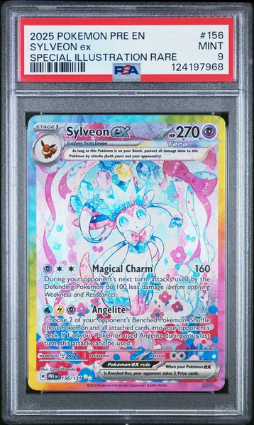 Sylveon ex · Prismatic Evolutions #156 (2025), PSA 9