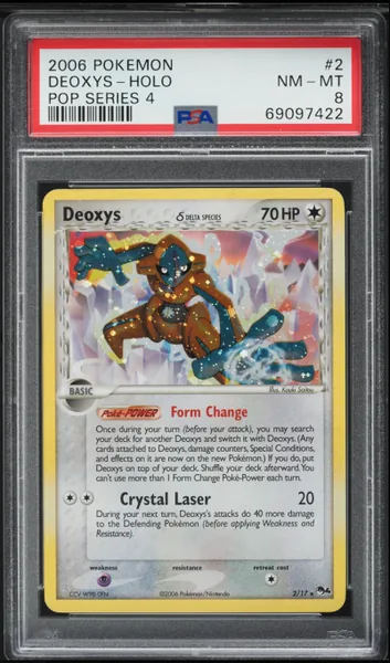 Deoxys · Pop Series 4 Holo #2 (2006), PSA 8
