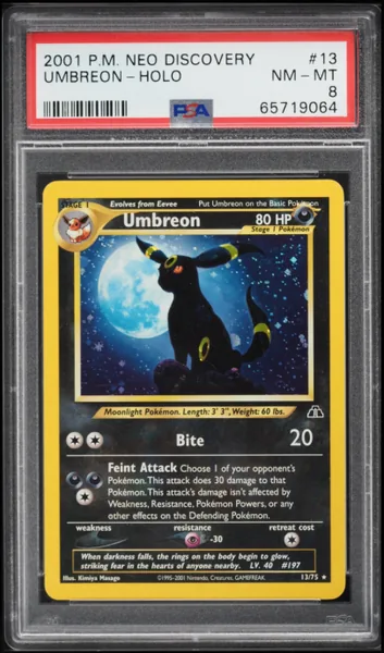2001 Pokemon Neo Discovery Holo Umbreon #13 PSA 8 NM-MT