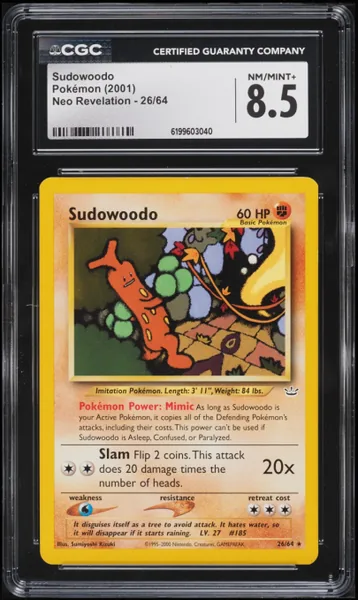 Sudowoodo · Neo Revelation #26 (2001), CGC 8.5