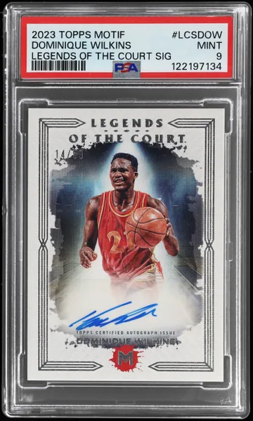 2023 Topps Motif Legends of the Court Signature Dominique Wilkins #LCSDOW 14/99 PSA 9