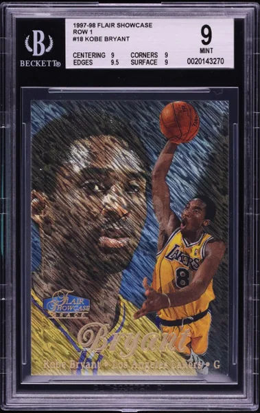 Kobe Bryant · Flair Showcase Row 1 #18 (1997), BGS 9