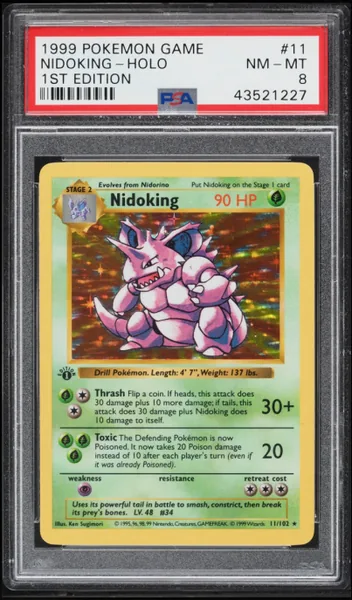 Nidoking · Base Set 1st Edition Holo #11 (1999), PSA 8