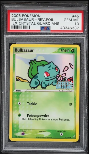 Bulbasaur · Crystal Guardians Reverse Holo #45 (2006), PSA 10