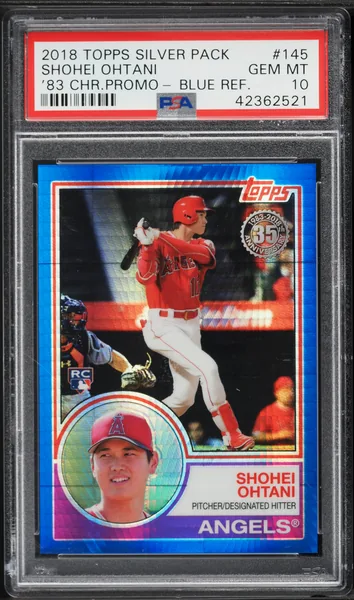2018 #145 Shohei Ohtani PSA 10 Topps Silver Pack 1983 Chrome Promo Baseball