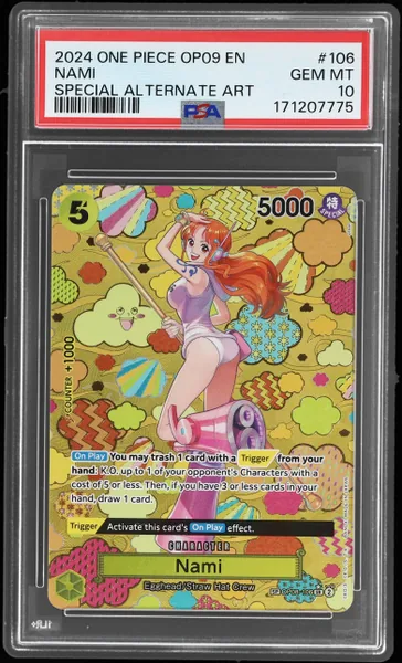 Nami · Emperors in the New World Special Alternate Art #OP08-106 (2024), PSA 10