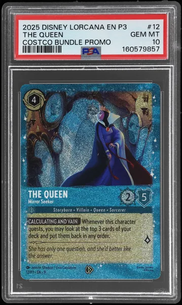 2025 Disney Lorcana Costco Bundle Promo the Queen #12 PSA 10