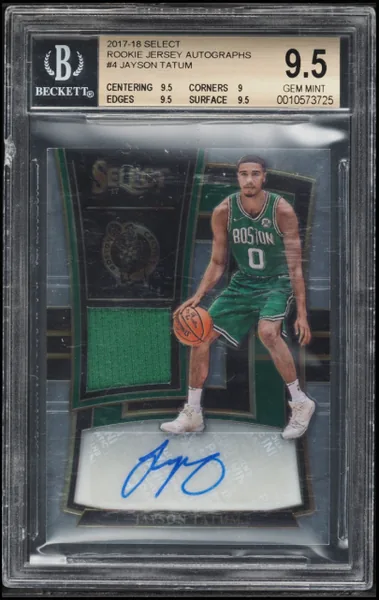 Jayson Tatum · Select Rookie Auto Patch /199 #RJA-JYT (2017), BGS 9.5