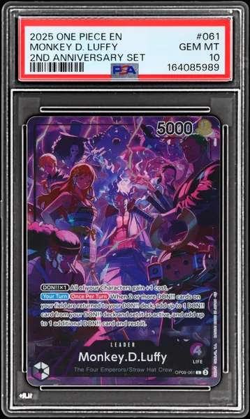 2025 One Piece Promo 2nd Anniversary Set Monkey D. Luffy #OP09061 PSA 10