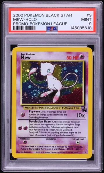 2000 Pokemon Black Star Promo League Holo Mew #9 PSA 9 MINT