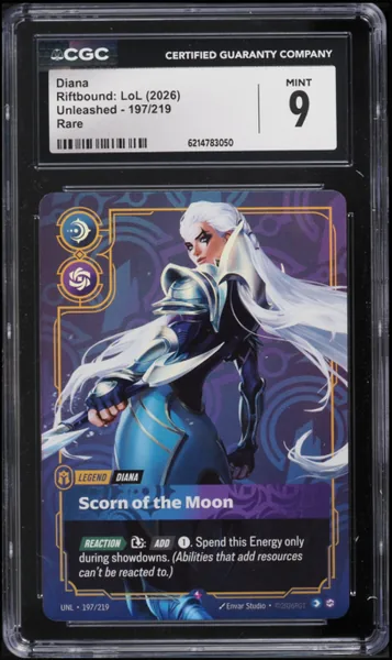 2026 Riftbound League Of Legends LoL Unleashed Diana #197 CGC 9 MINT