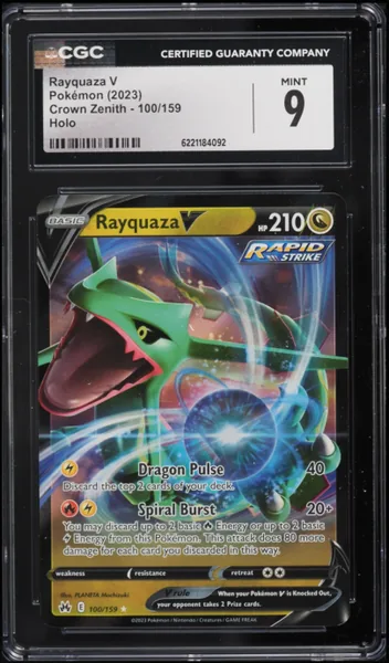 Rayquaza V · Crown Zenith Holo #100 (2023), CGC 9