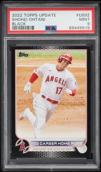 Shohei Ohtani · Topps Update Black /71 #US92 (2022), PSA 9