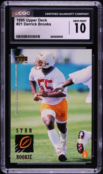 1995 Upper Deck Derrick Brooks ROOKIE #21 CGC 10 GEM MINT