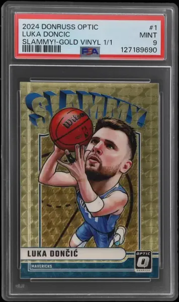 2024 Donruss Optic Slammy Gold Vinyl 1/1 Luka Doncic #1 PSA 9