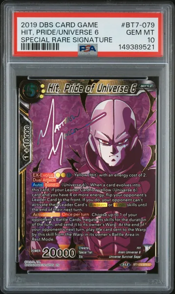2019 #BT7-079 Hit, Pride of Universe 6 PSA 10 Dragon Ball Super Card Game Series 7 Assault of the Saiyans
