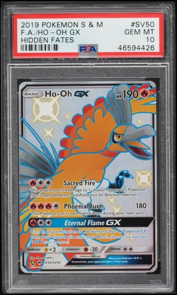 Ho-Oh GX · Hidden Fates Full Art #SV50 (2019), PSA 10