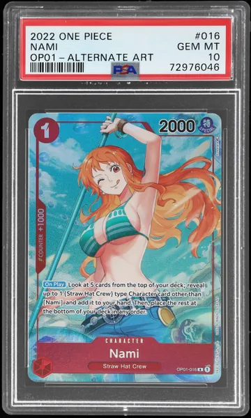 Nami · Romance Dawn Alternate Art #OP01-016 (2022), PSA 10